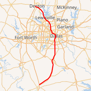 Map of I-35E-TX System