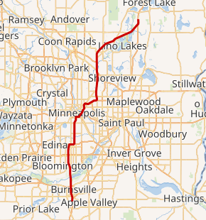 Map of I-35W-MN System